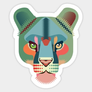 techno lion Sticker